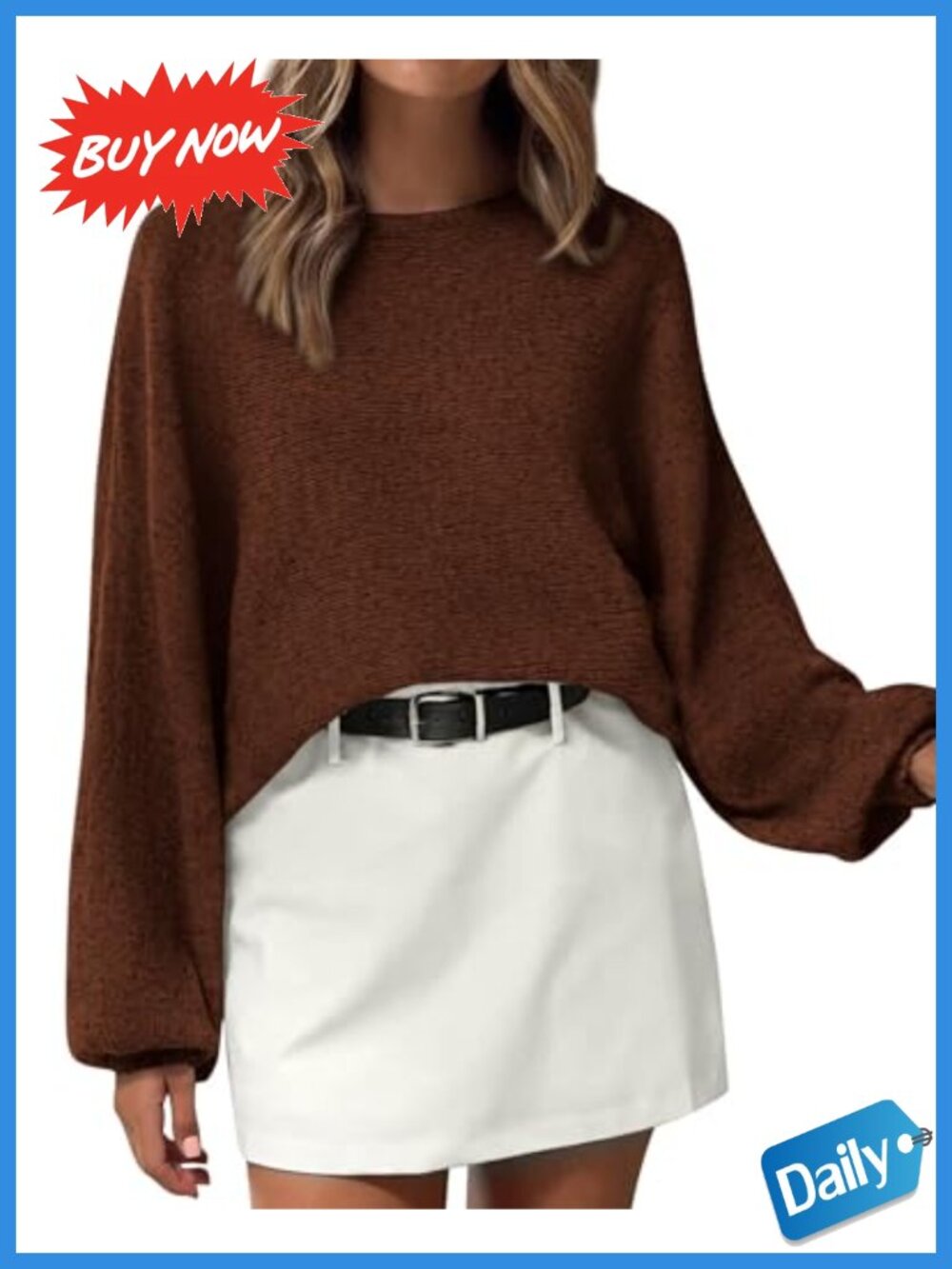 Oversized Boat Neck Batwing Knit Sweater Loose Pullover